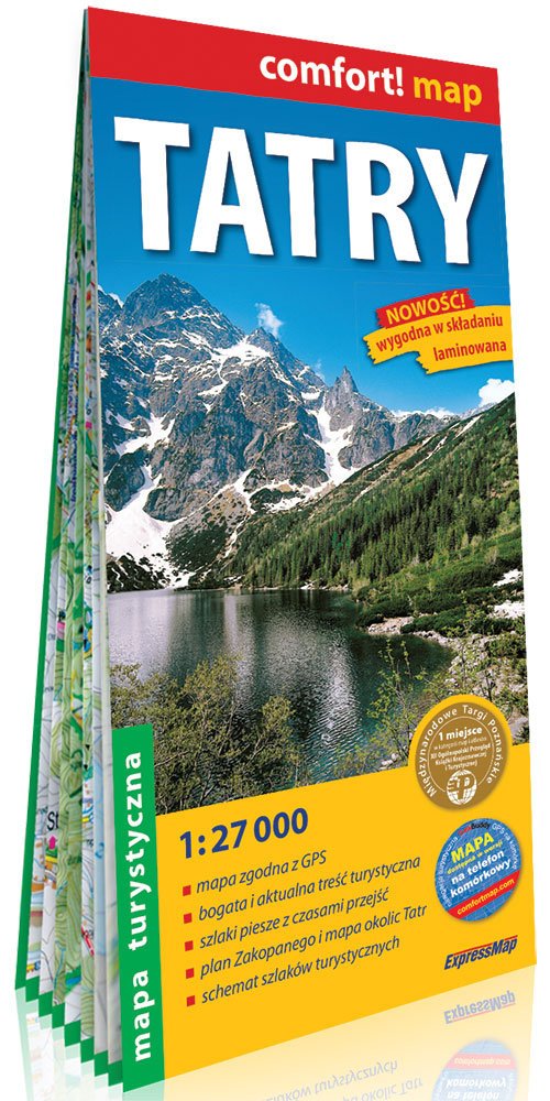 mapa tatr laminowana Tatry laminowana mapa turystyczna 1:27 000   7376997649 