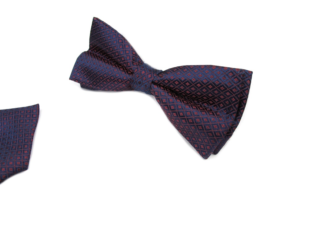 Mucha Muszka granatowa we wzorki elegancka M093