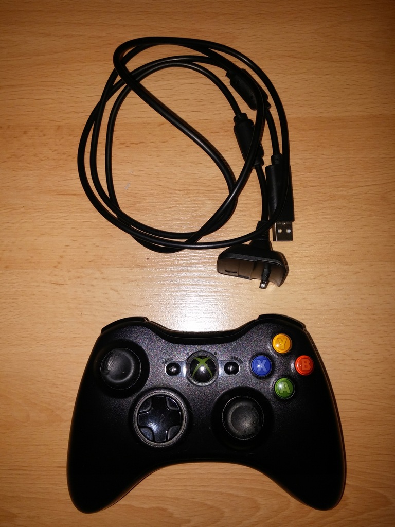 Pad Czarny Bezprzewodowy Oryginalny Xbox 360