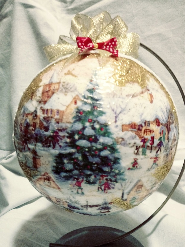 Bombka bombki ręcznie robione 15 CM decoupage M4