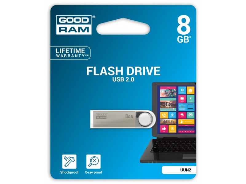 Pendrive GOODRAM UUN2 8GB USB2.0 srebrny