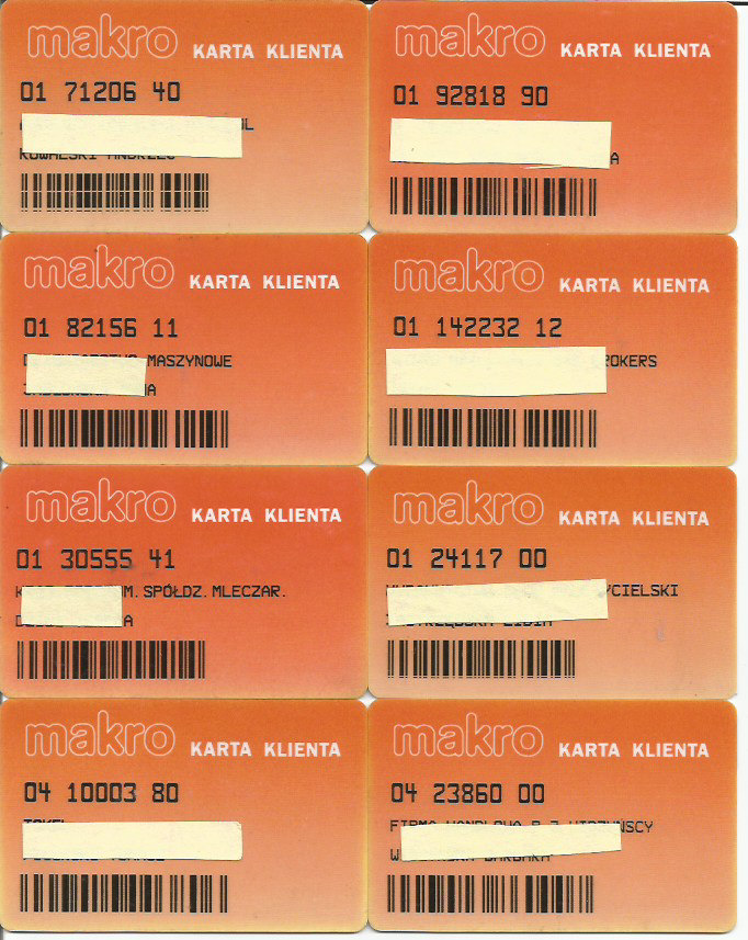 karta klienta Makro - do wyboru