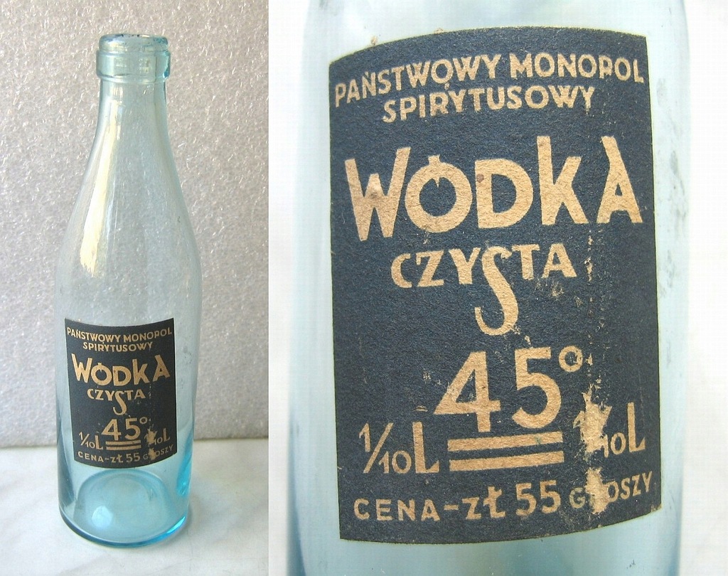 Polska Przedwojenna WÓDKA CZYSTA butelka 1936 RARE