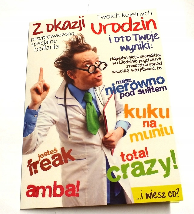 duża KARTKA urodziny życzenia śmieszne
