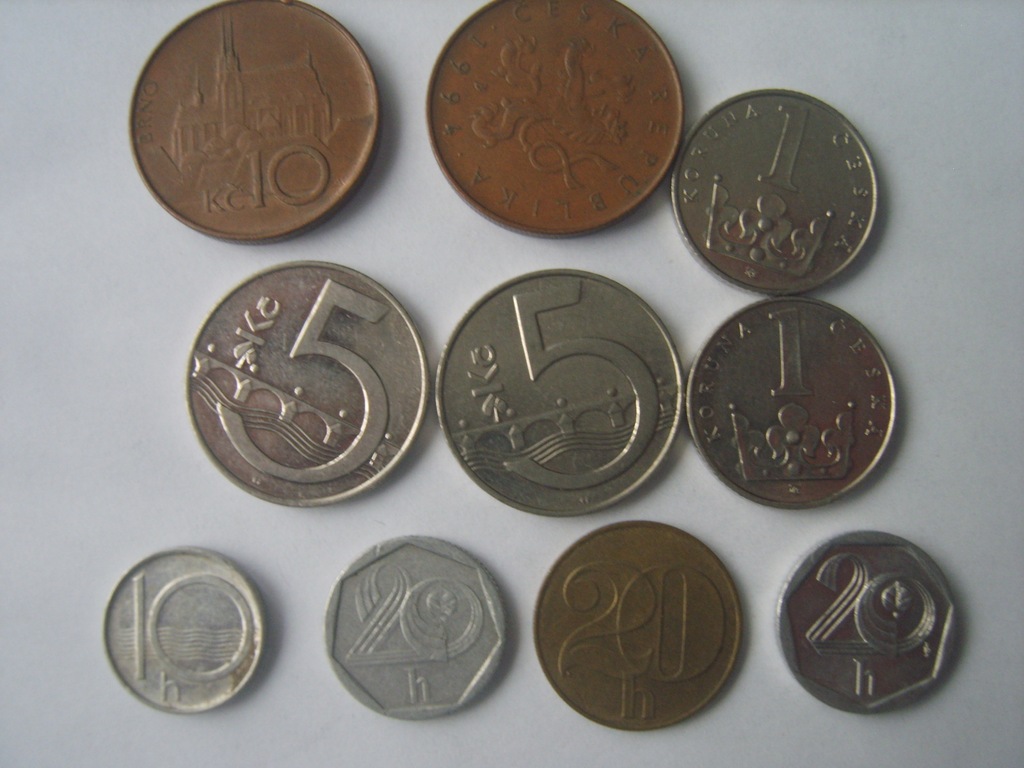 Monety Czeskie.Korony,Hależe 10 szt.