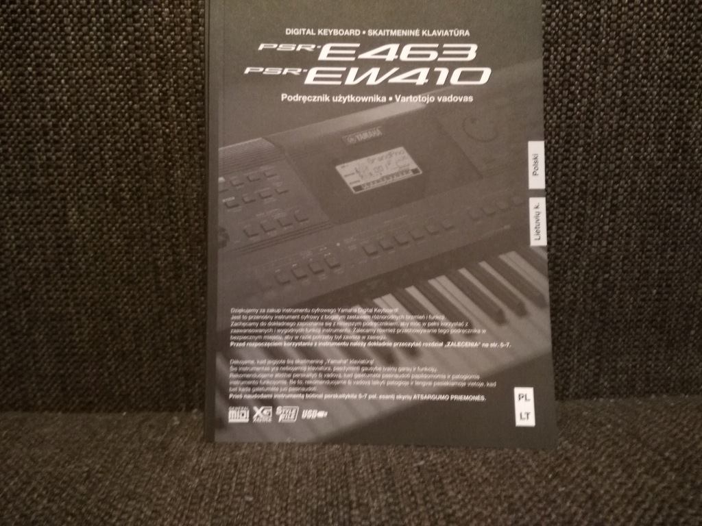 Instrukcja obsługi Yamaha PSR-E463 EW410 po polsku