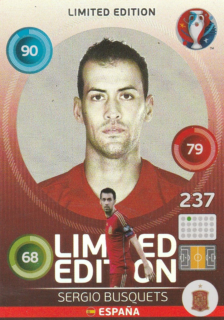 karta EURO 2016 limited limitowana sergio busquets
