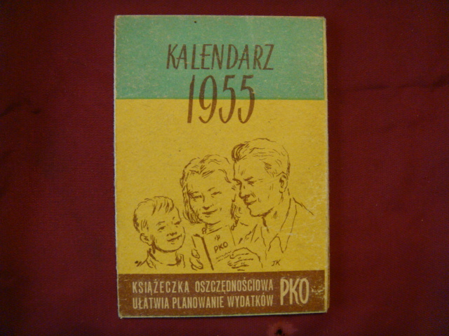 Kalendarzyk z 1955 r. - reklamówka PKO