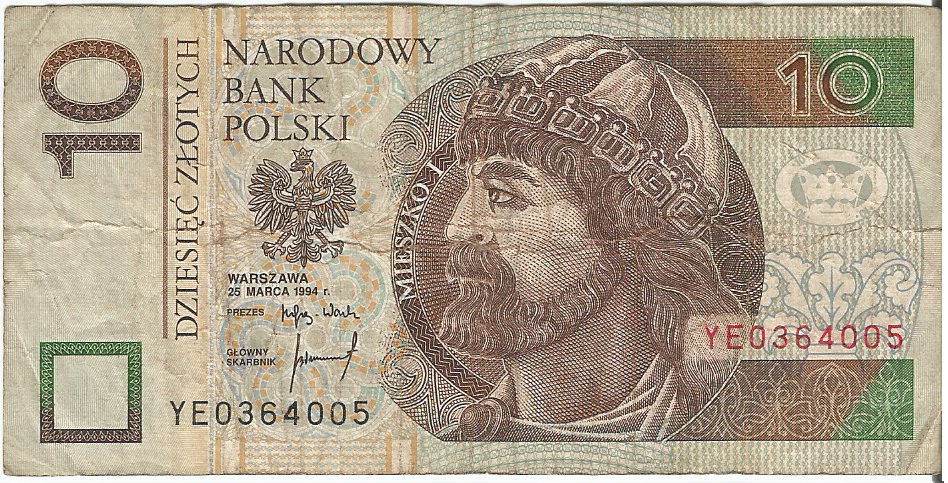 Banknot 10zł  seria YE