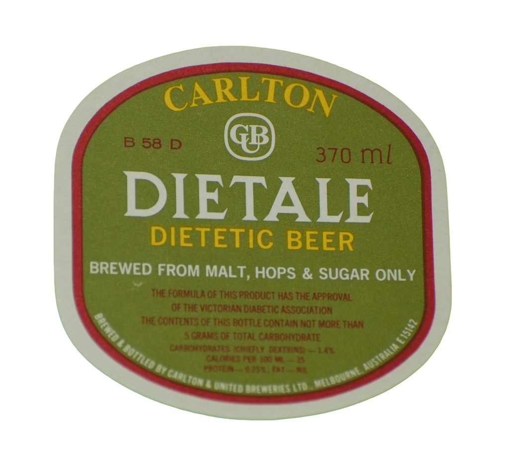ETYKIETA PIWNA CARLTON DIET ALE BEER Australia