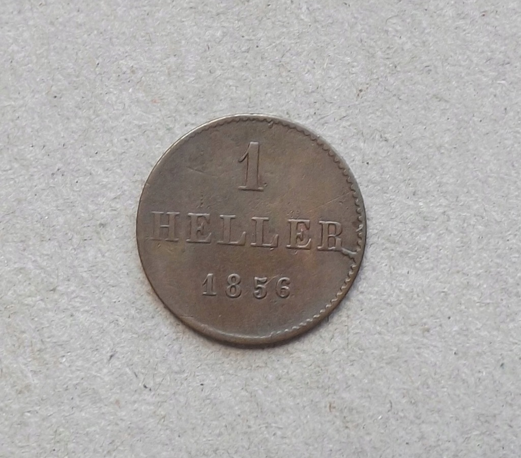 1 HELLER 1856 FRANKFURT NIEMCY