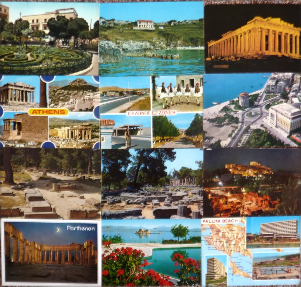 Grecja - 24 widokówki - pocztówki zestaw 2
