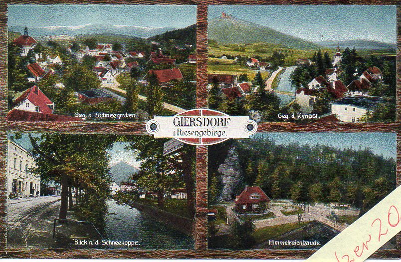 KARKONOSZE GIERSDORF PODGÓRZYN WIDOKI 1923