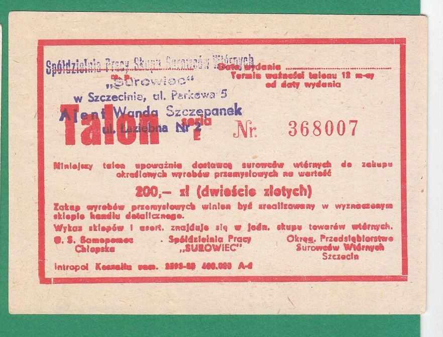 talon - makulatura, surowce wtórne, Szczecin
