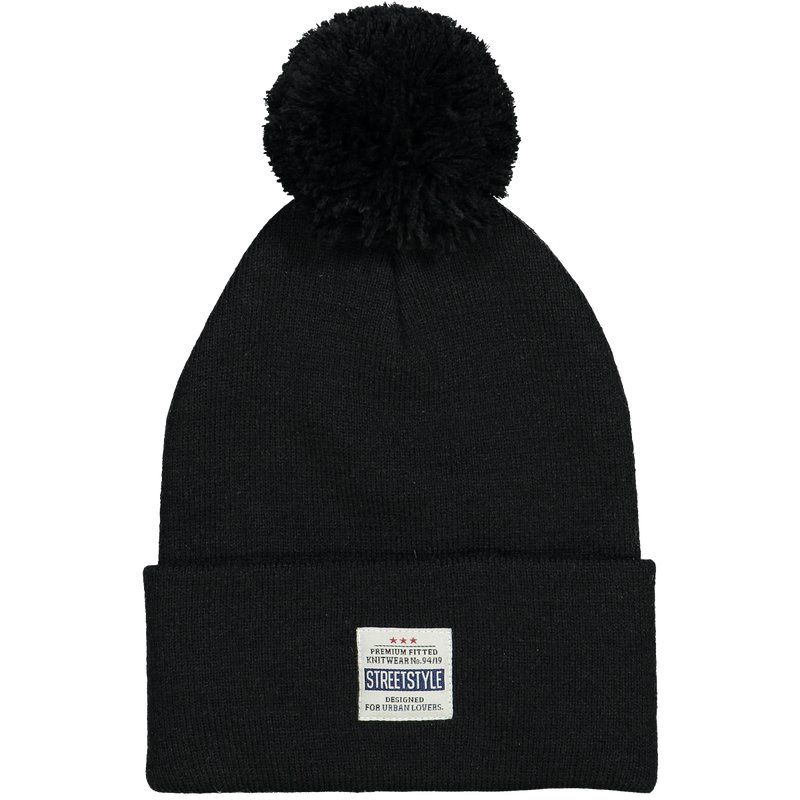 Czapka Zimowa New Yorker Czarna Pompon StreetStyle