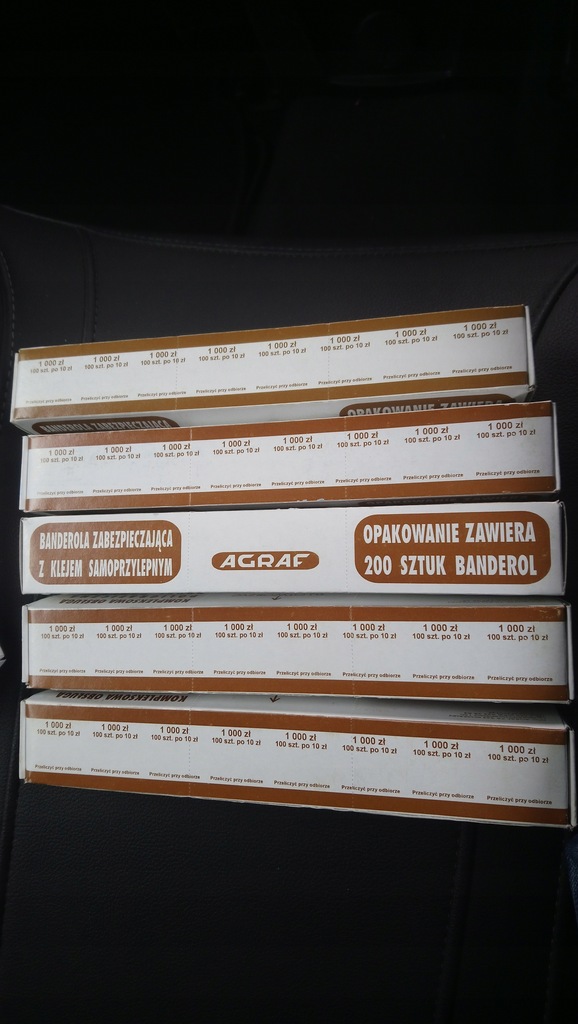 Banderole na banknoty z klejem, nominał 10 zł