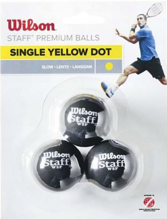 Piłka squash WILSON 3-Pak Single Yellow Dot