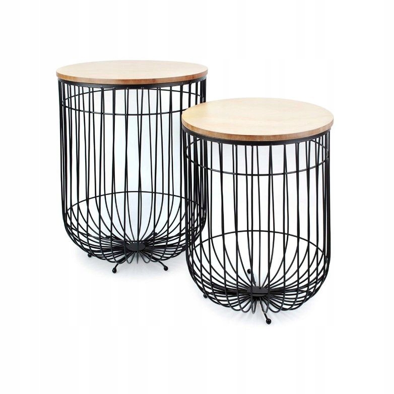 Stoliki kawowe druciane MONDEX HENRI NATURE SET