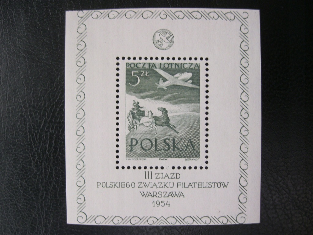 Polska 1954 - III ZJAZD PZF/Blok nr.13-obciety