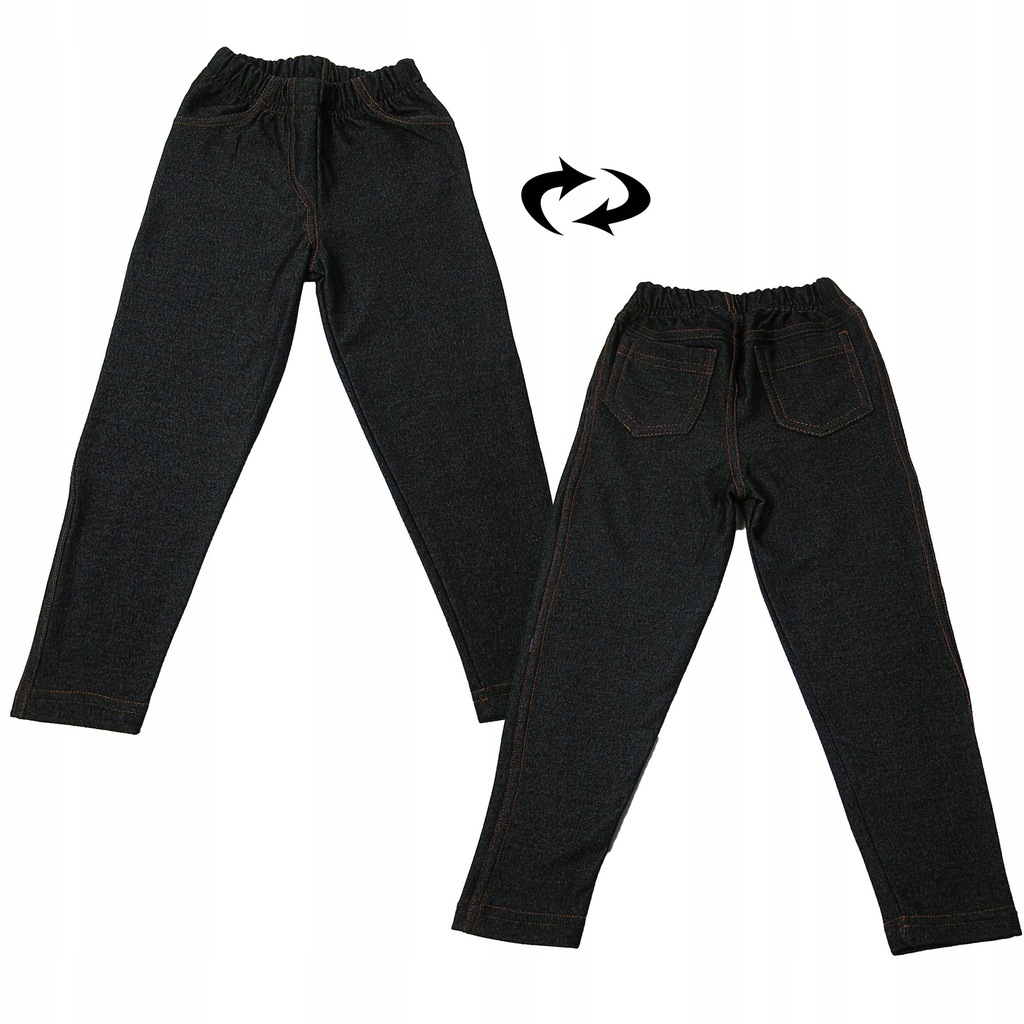 Getry, legginsy typu jeans - czarny - 146