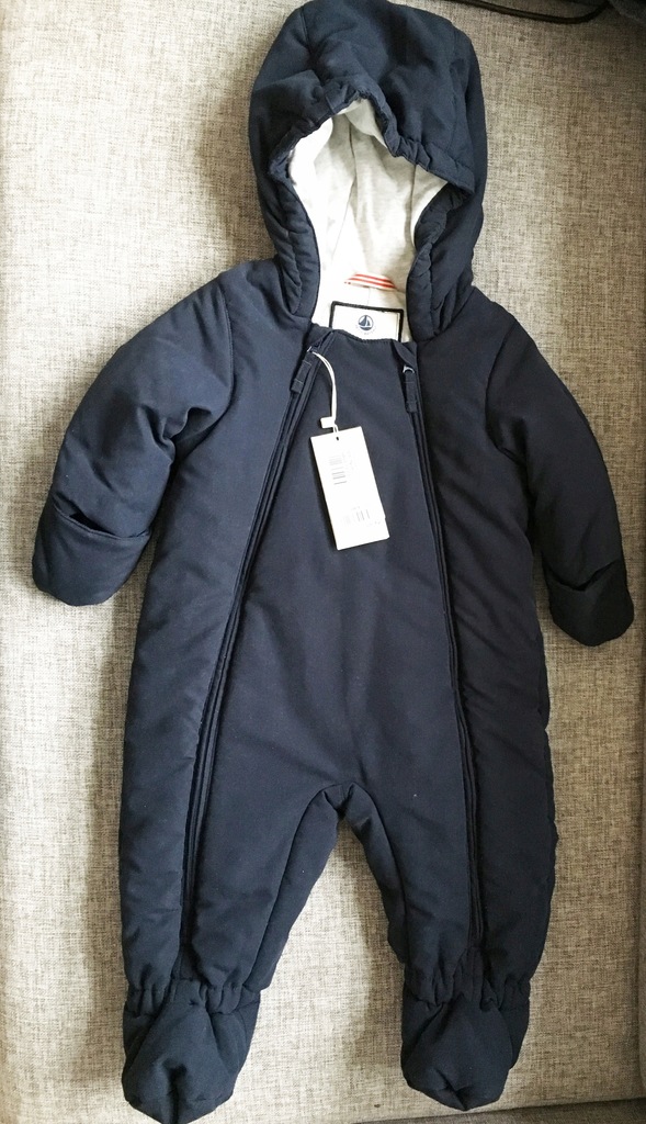 Kombinezon zimowy 12 m-cy 74 Petit Bateau granat