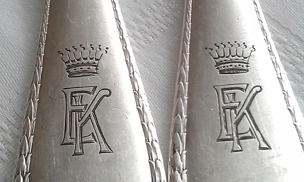 Widelce KORONA barona MONOGRAM Lemor BRESLAU