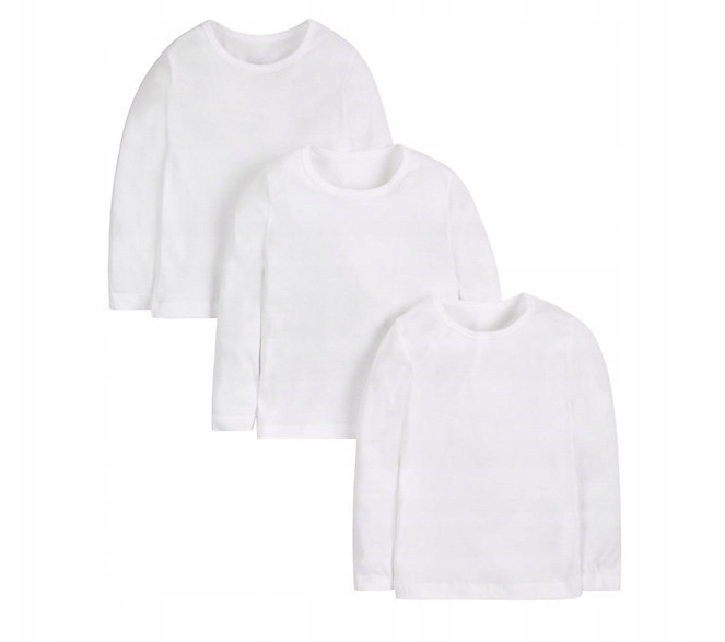 Mothercare 3 pak białe koszulki długi rękaw 104