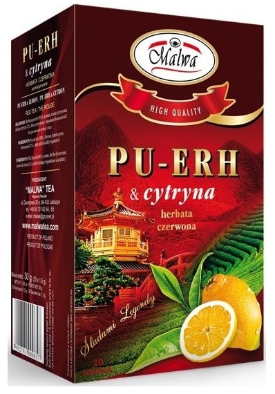 Malwa Pu-Erh Lemon herbata czerwona 20 torebek
