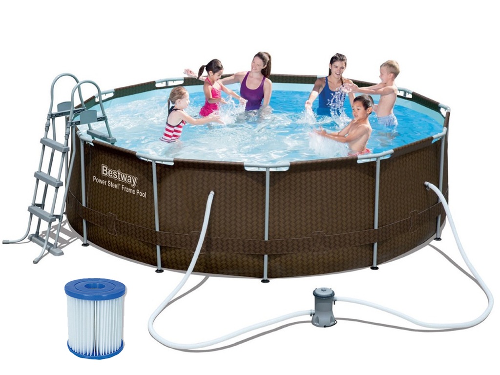 Basen ogrodowy stelaż 366 Bestway 56379 rattan 4w1