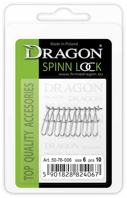 Agrafka z krętlikiem DRAGON Spinn Lock 8 10 szt