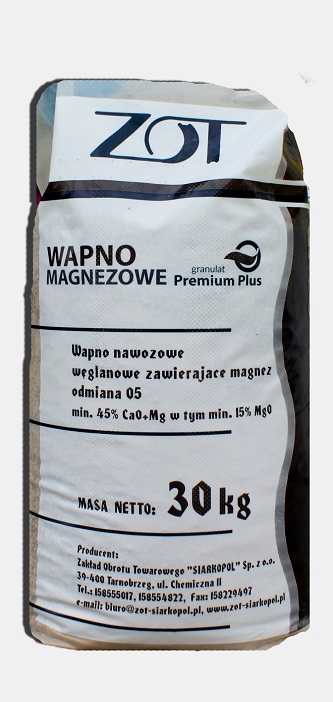 WAPNO MAGNEZOWE 30kg GRANULAT nawóz do odkwaszania