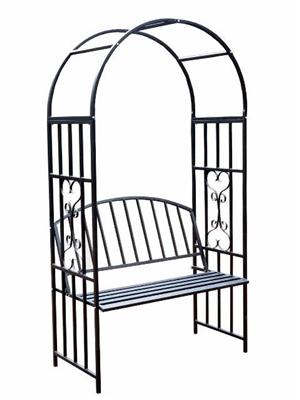 #696 PERGOLA OGRODOWA DLA ROŚLIN PNĄCYCH Z ŁAWKĄ