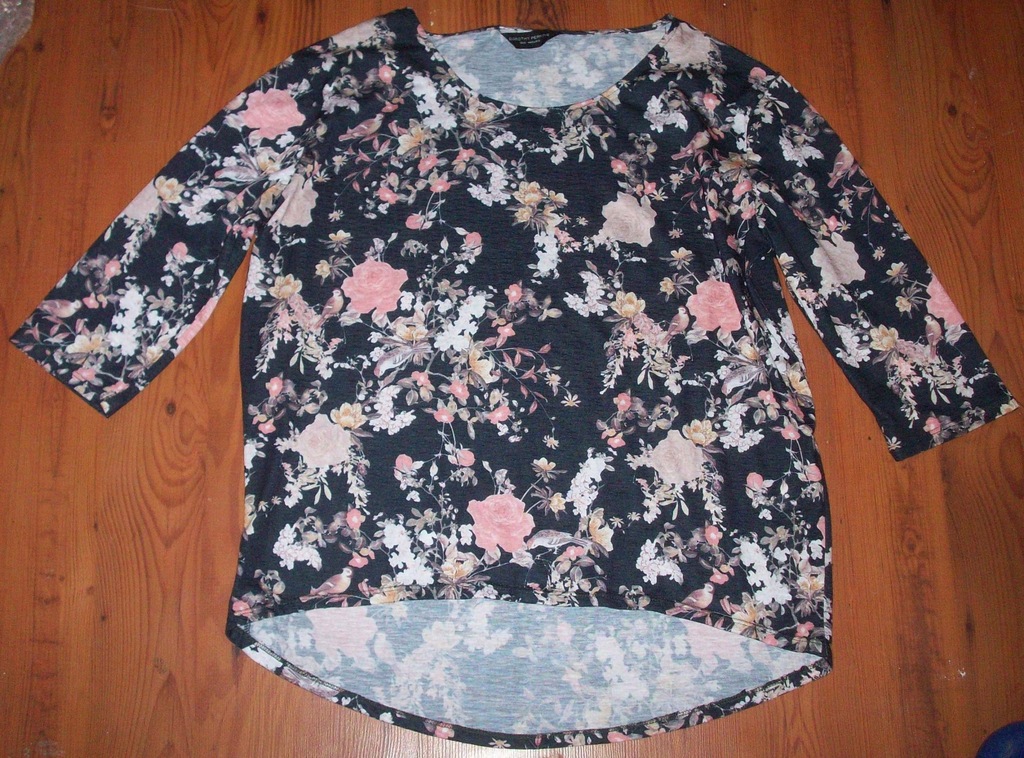 Bluzka czarna 42 XL /44 XXL Dorothy Perkins kwiaty
