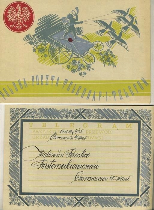 Telegram ozdobny z lat 30 uw.