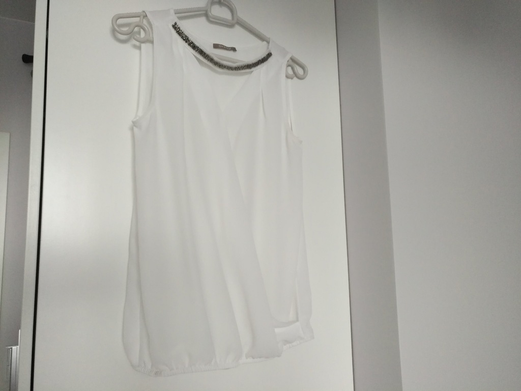 Orsay elegancka biała bluzka z koralikami r. 34