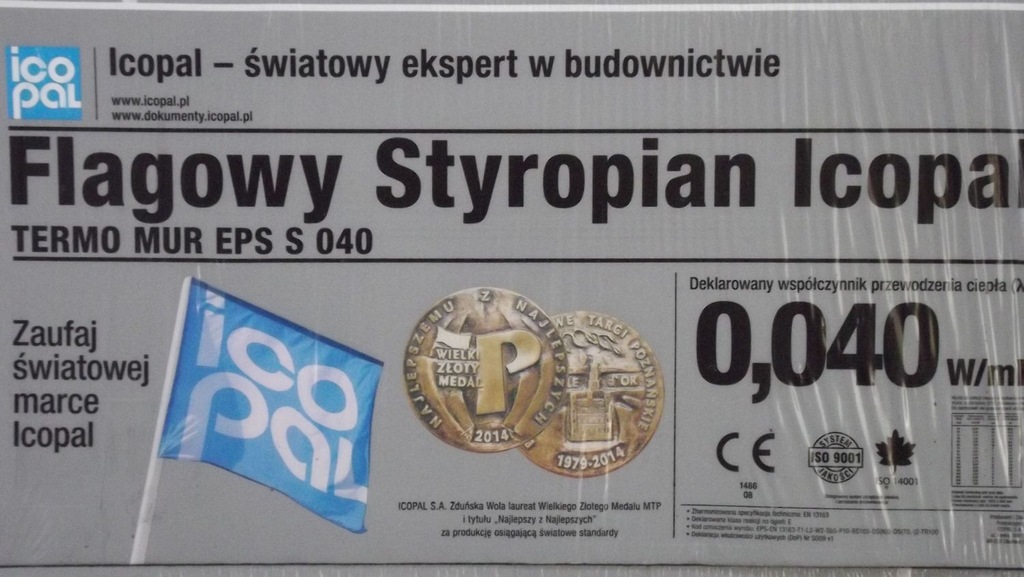 STYROPIAN TERMO MUR ICOPAL 0,040 EPS S TERMOMUR