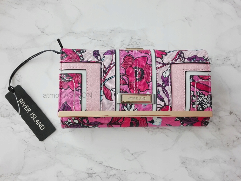 PORTFEL RIVER ISLAND RÓŻOWY W KWIATY PREZENT HIT