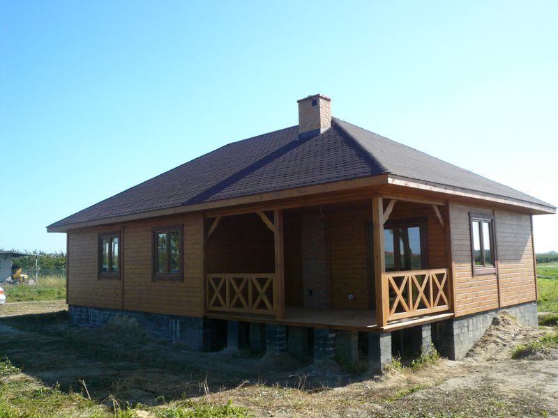domy z drewna, Dom drewniany 94 m2 + 14 m2 tarasu