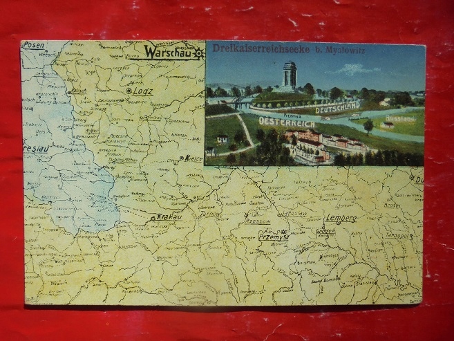MYSŁOWICE TRÓJKĄT TRZECH CESARZY MAPA 1916