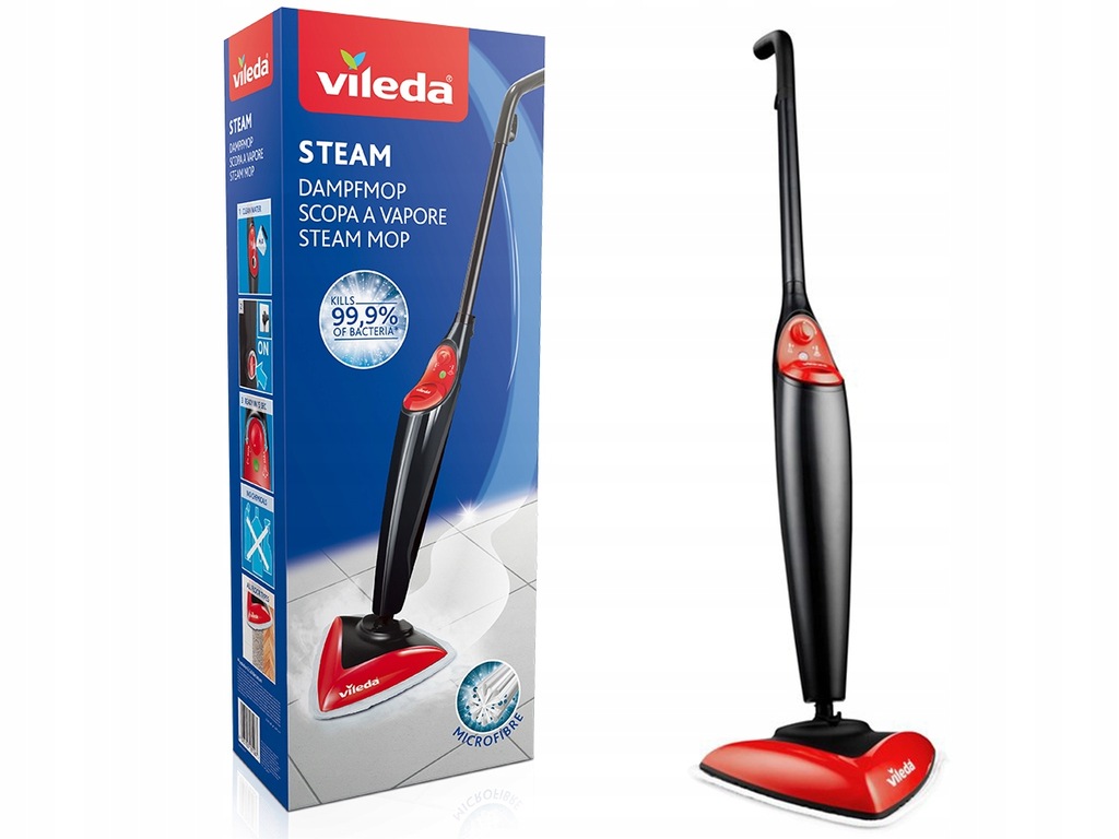 Vileda Mop parowy Steam usuwa 99,9 bakterii 7449480119 oficjalne