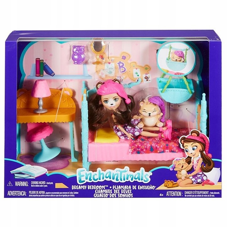 ENCHANTIMALS Lalka SYPIALNIA Bren Bear i miś Snore