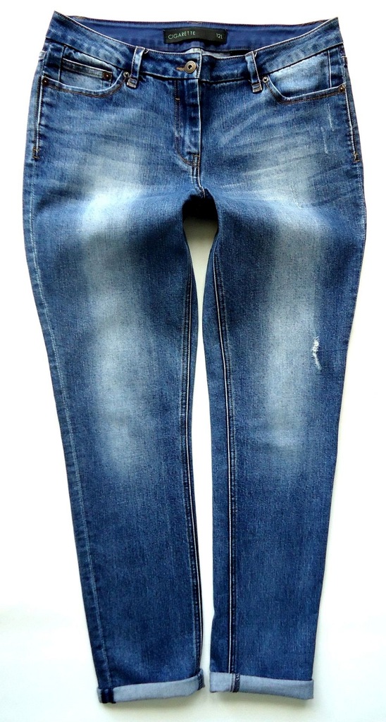 NEXT jeansy rurki cygaretki przetarcia 40/42
