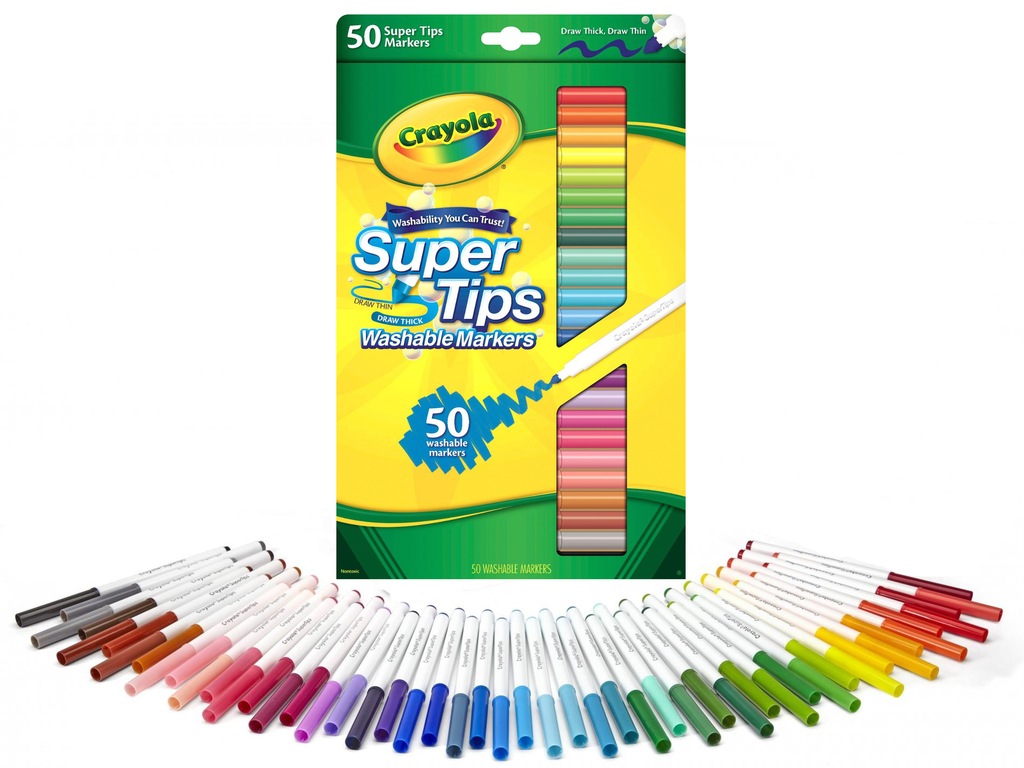 Crayola MARKERY ZMYWALNE FLAMASTRY ZESTAW 50 szt