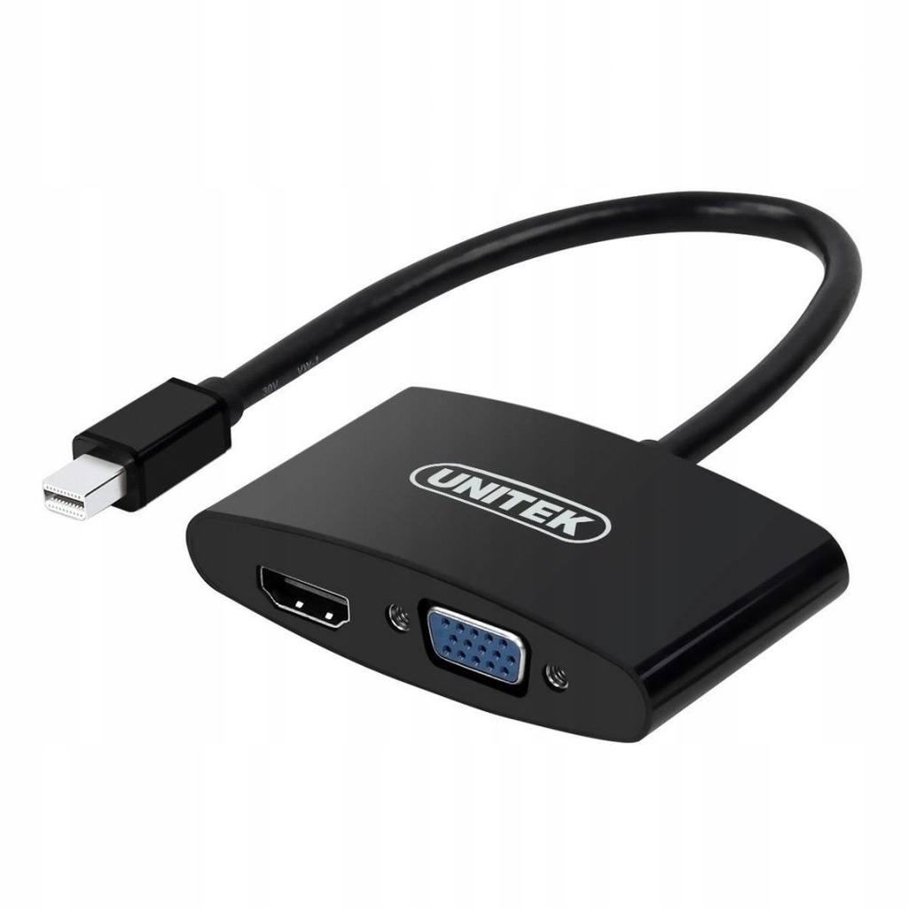 ADAPTER Unitek Y-6328BK miniDisplayPort do VGA/HDM