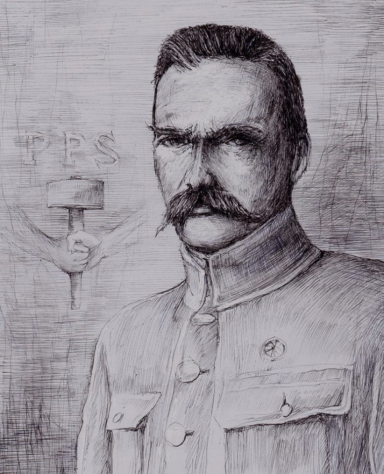 &quot;Józef Piłsudski&quot; rysunek piórkiem