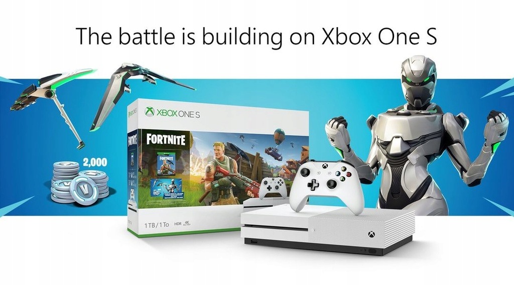 Konsola XBOX ONE S 1TB NOWA + GRA FORTNITE zestaw