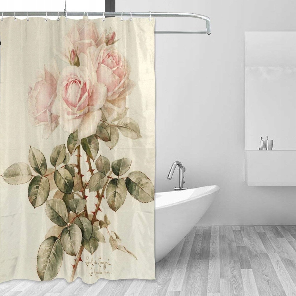 Zasłona prysznicowa JSTEL róża 152 x 182