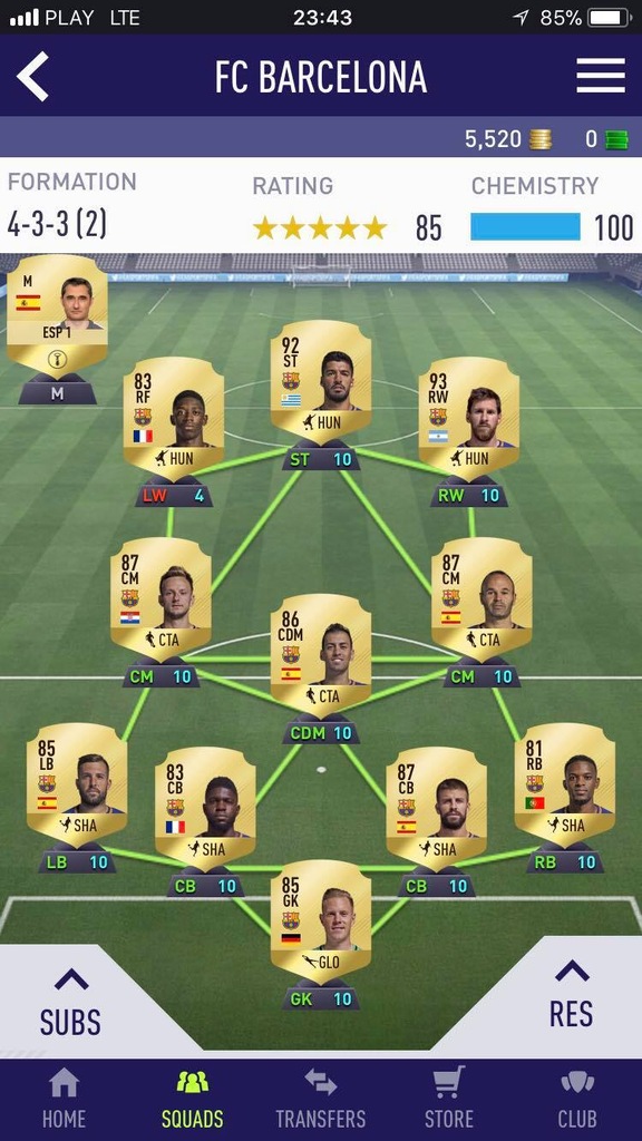 Fifa Coins 18 PS4 Konto SKŁAD BARCELONY MESSI SUAR