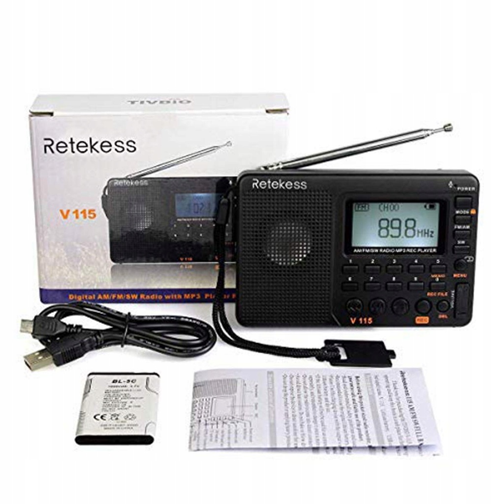 Retekess V115 Przenośne radio AM FM krótkofalówka - 7737420123 ...