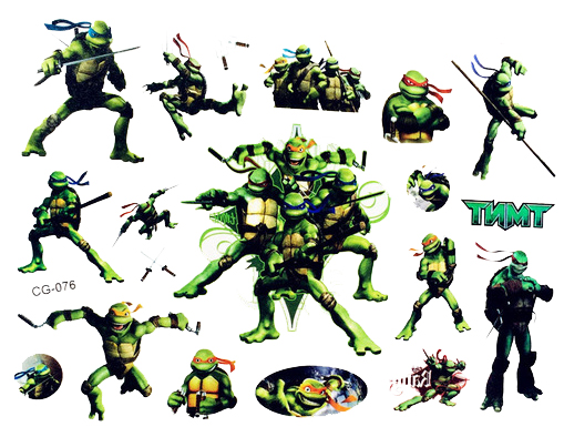 Tatuaż zmywalny naklejka TMNT żółw ninja RAMBO HIT